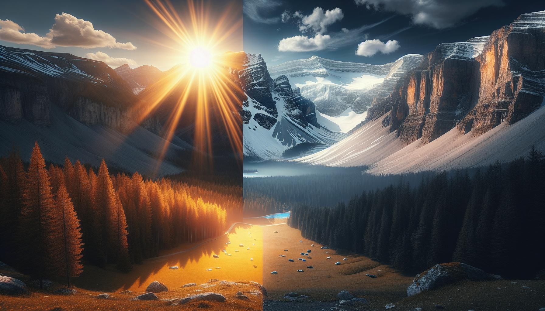 Srovnání horského slunce s běžným slunečním zářením