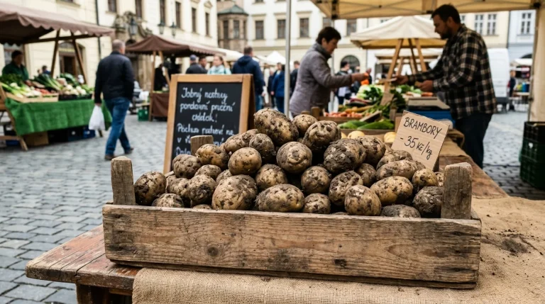 Poctivé brambory od farmářů v Praze v rustikální bedně