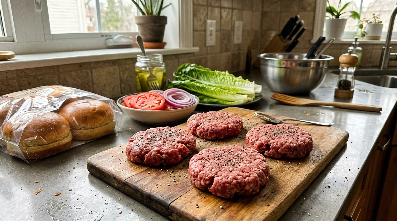Syrové mleté maso připravené na perfektní burger