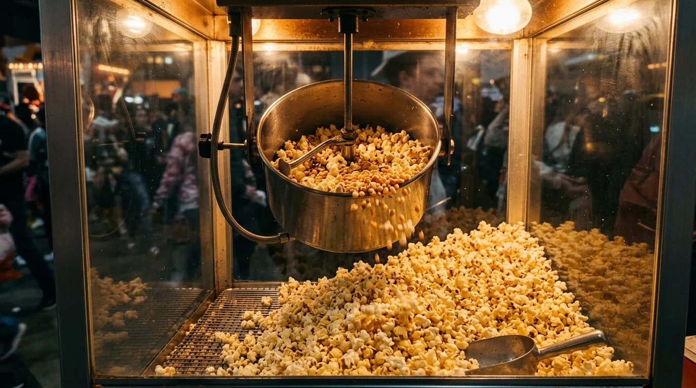 Čerstvý popcorn v popkornovači