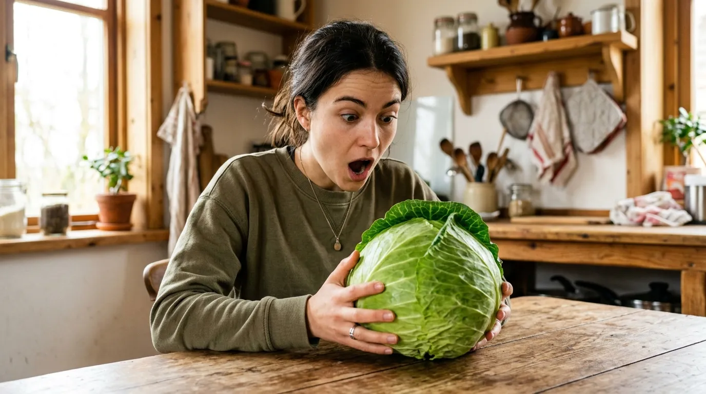 Vitamíny v kapustě: Mýtus o špatném vaření a 7 benefitů pro krevní cukr 2 Čerstvá kapusta plná vitamínů C a K na dřevěném stole